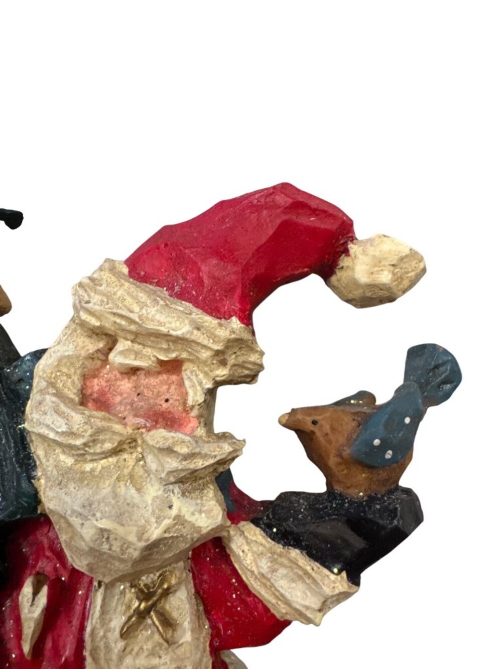 Kurt S Adler Snowtown Sitting Santa With Bird Dangling Legs Shelf Sitter w/Box - Picture 8 of 14